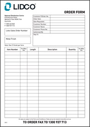  Standard Order Form